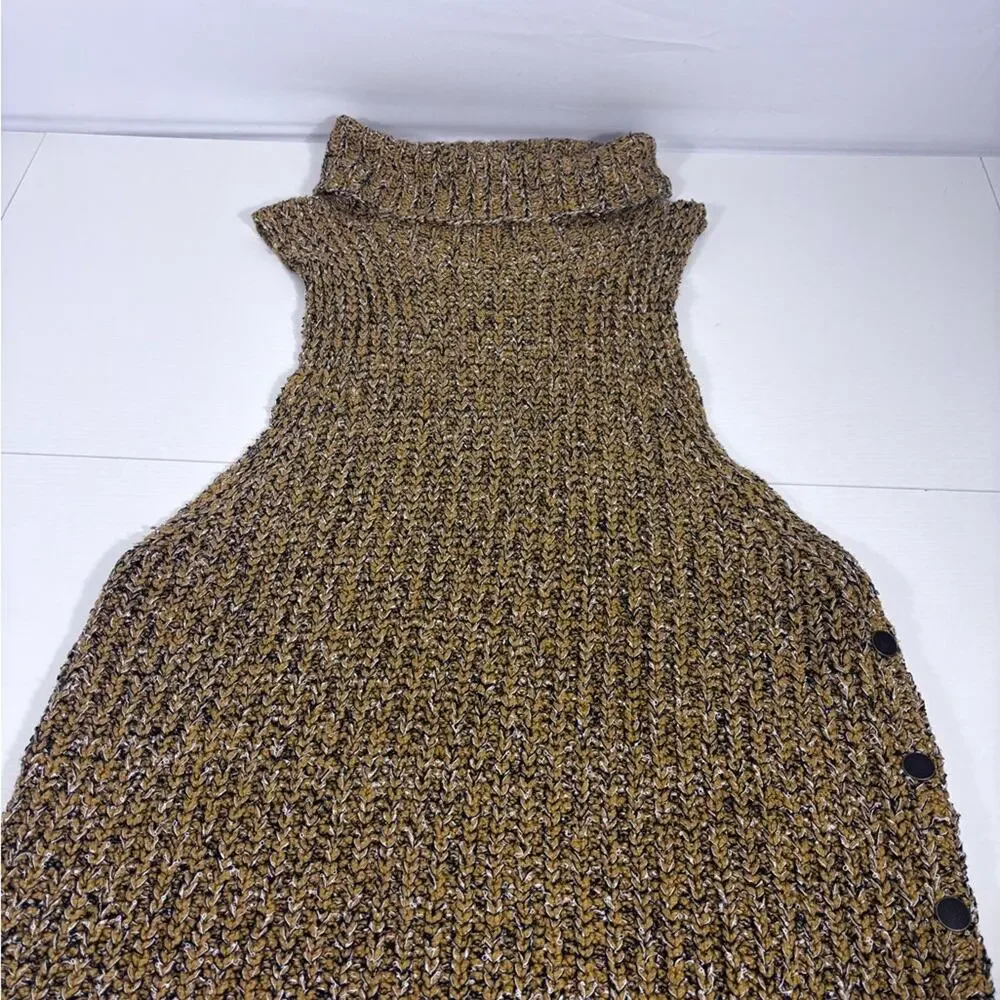 Free People Valentina Sleeveless Turtleneck Tunic Sweater Dress Size Medium T6